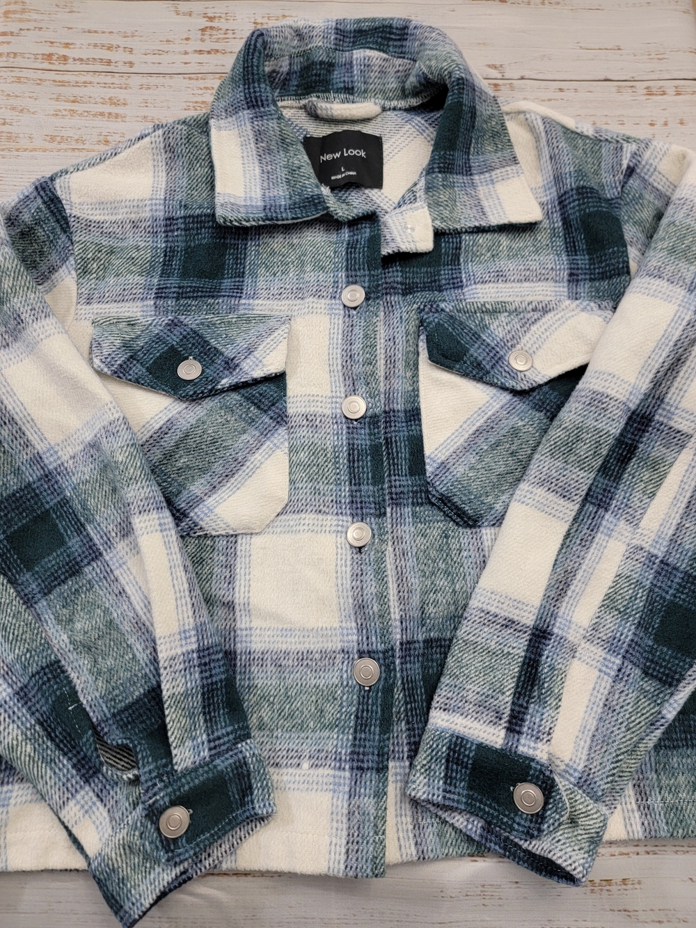 New Look Womans Blue & White Plaid Shacket